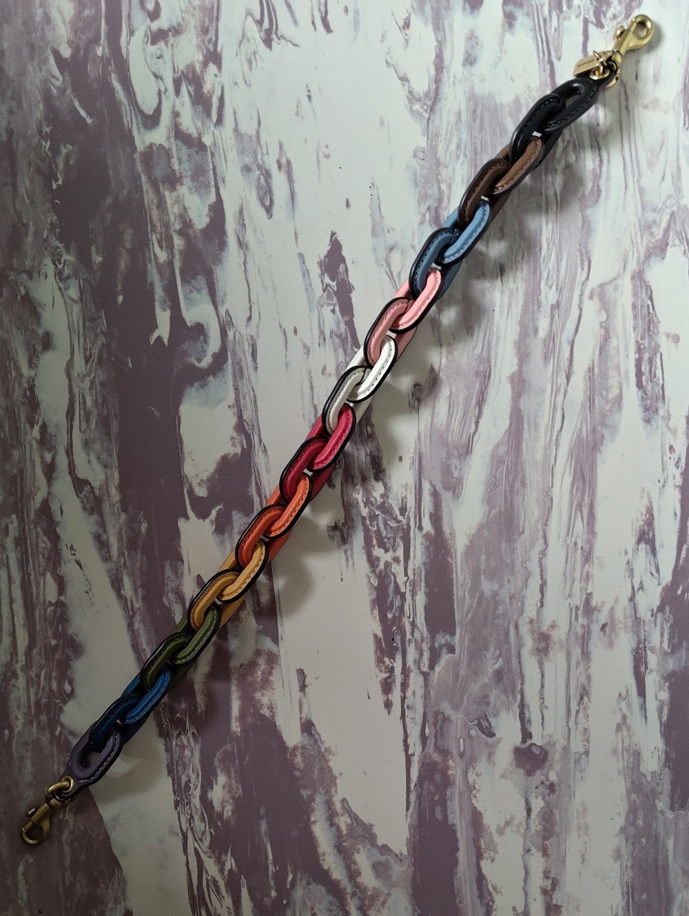 Coach Rainbow Leather Covered Short Chain Strap - Picture 7 of 7
